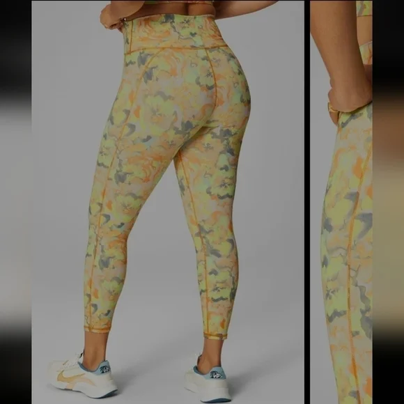 Fabletics Define PowerHold® High-Waisted 7/8 Legging. Color: PAINTED MARIGOLD. S - Picture 2 of 12